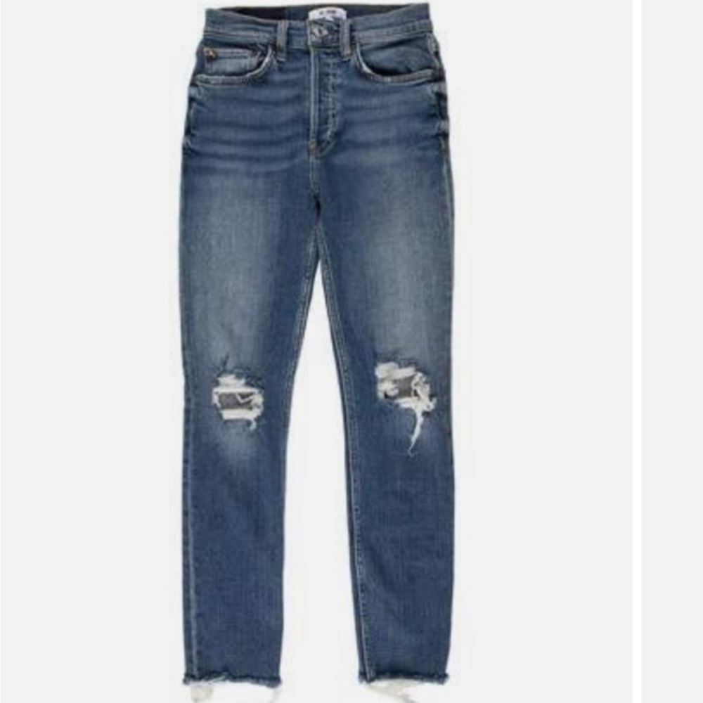 RE/DONE Blue Mid-Rise Skinny Leg Jeans US 25 | Xs